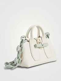XS Roseau Leather Top Handle Bag With Acetate Chain
