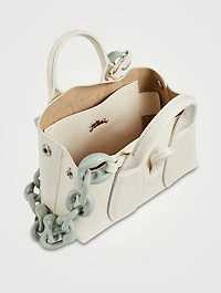 XS Roseau Leather Top Handle Bag With Acetate Chain