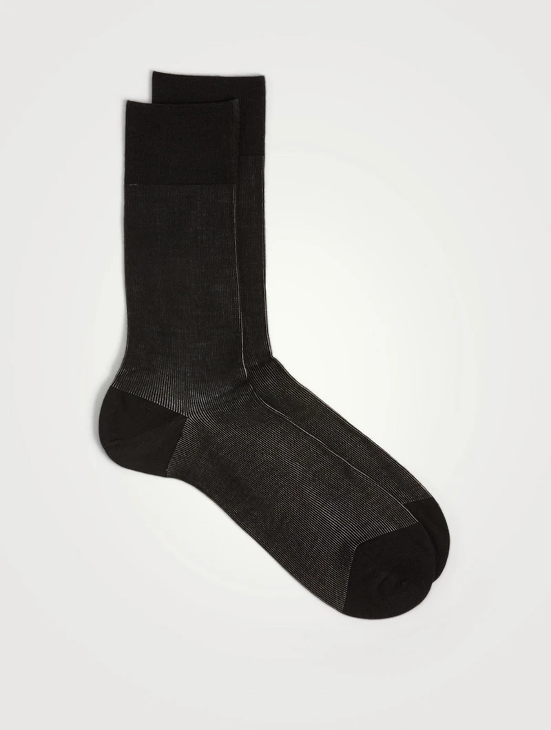 Fine Shadow Wool Socks