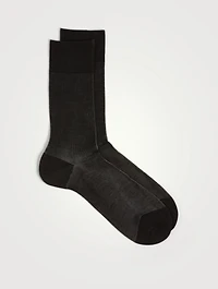 Fine Shadow Wool Socks