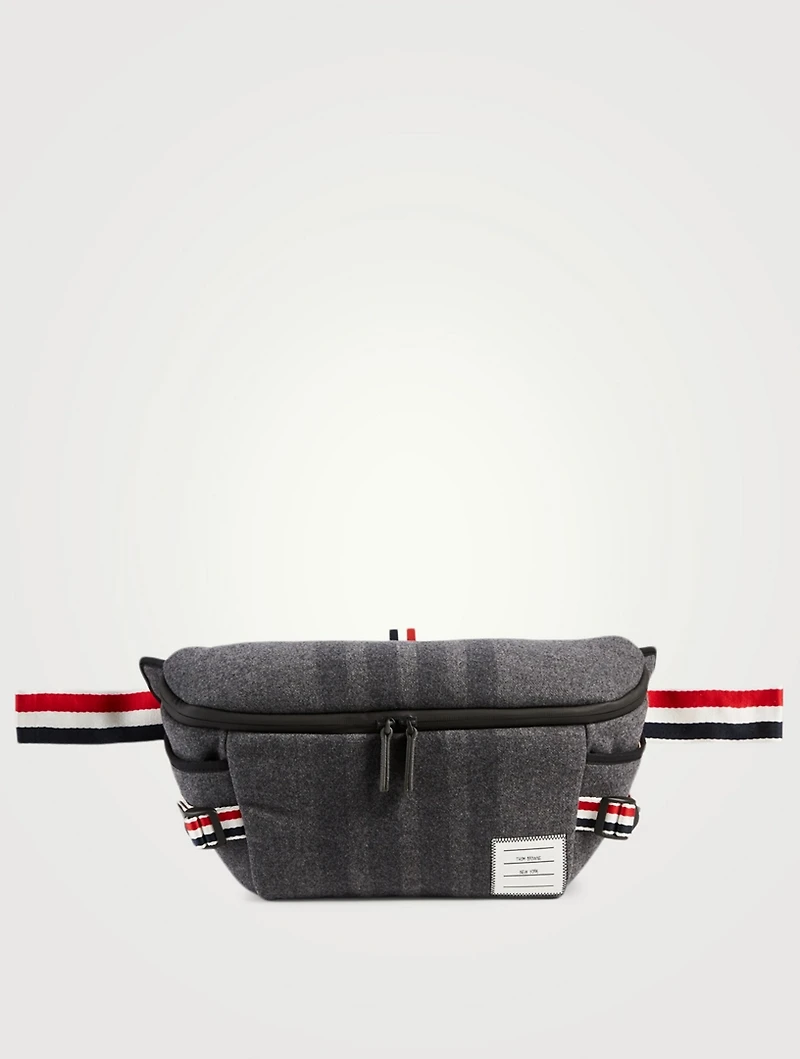 Double Face Melton 4-Bar Oversized Belt Bag