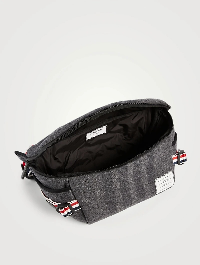 Double Face Melton 4-Bar Oversized Belt Bag