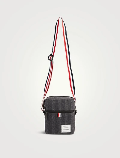 Double Face Melton 4-Bar Stripe Strap Camera Bag