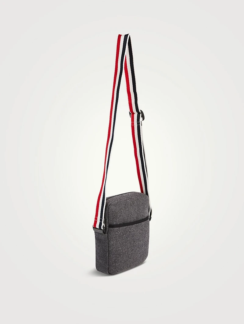 Double Face Melton 4-Bar Stripe Strap Camera Bag