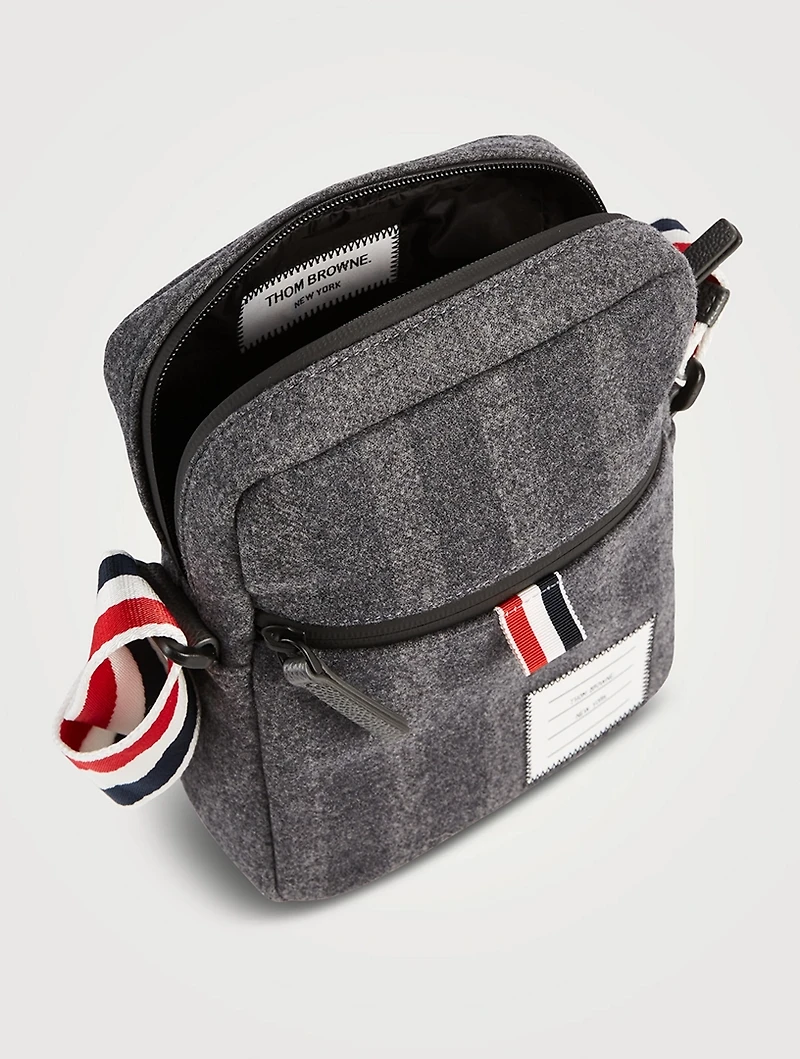 Double Face Melton 4-Bar Stripe Strap Camera Bag