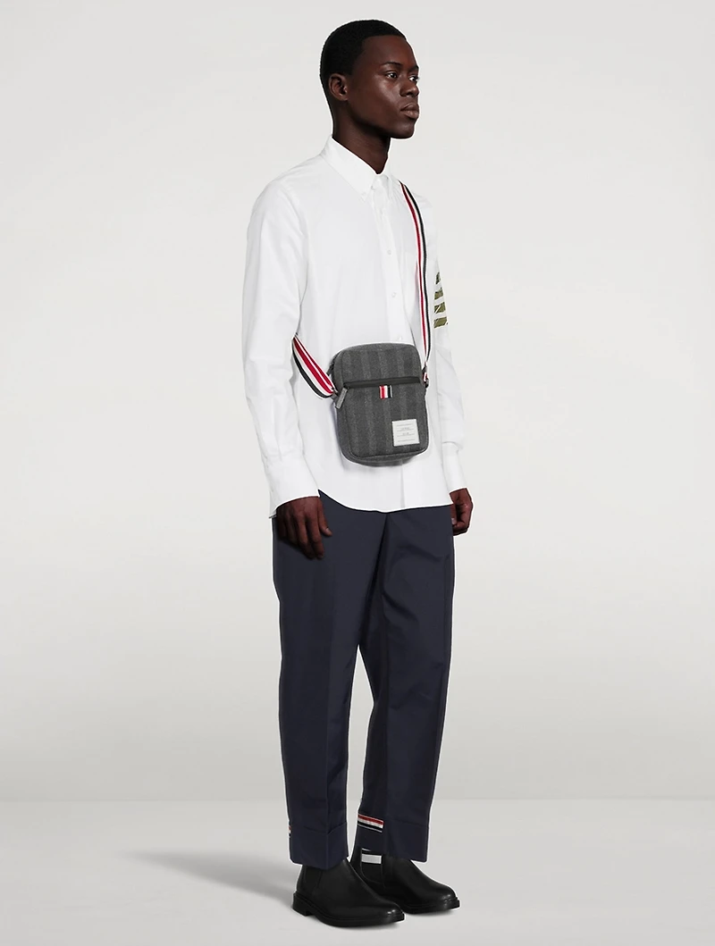 Double Face Melton 4-Bar Stripe Strap Camera Bag
