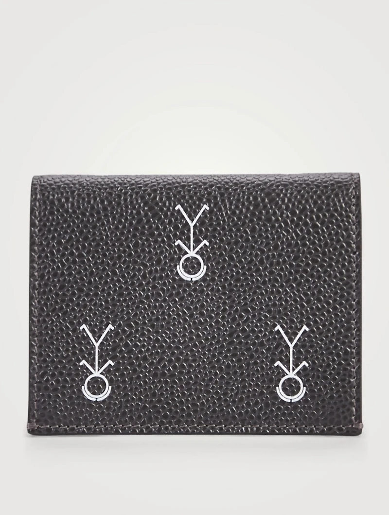 Leather Double Card Holder In Mr. Thom Icon Print