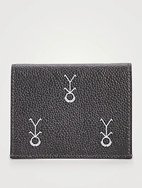 Leather Double Card Holder In Mr. Thom Icon Print