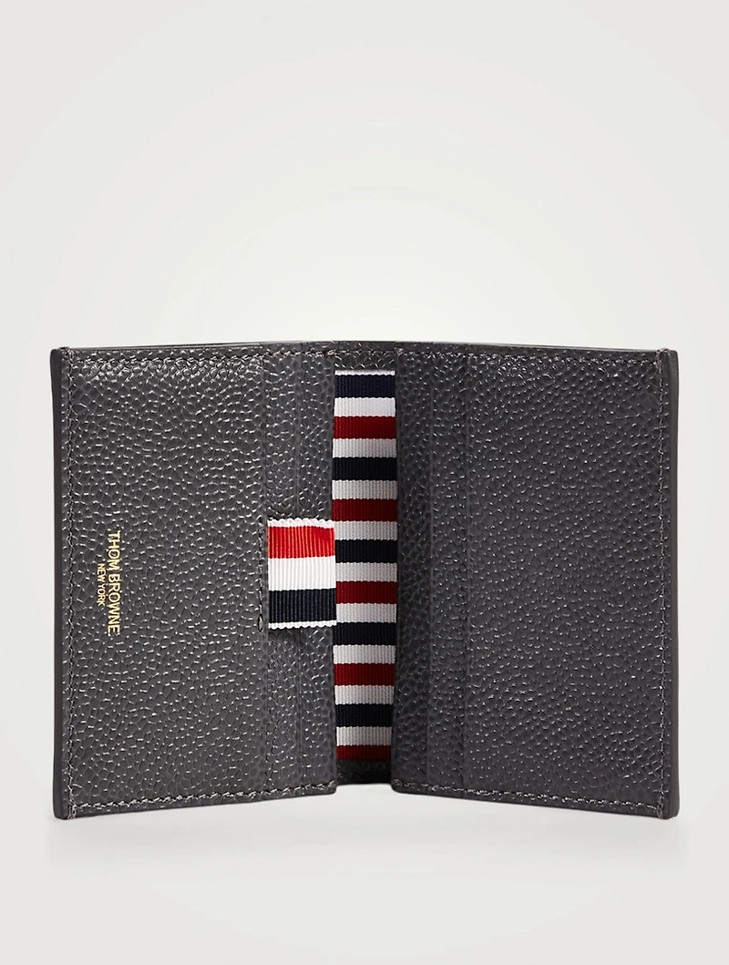 Leather Double Card Holder In Mr. Thom Icon Print
