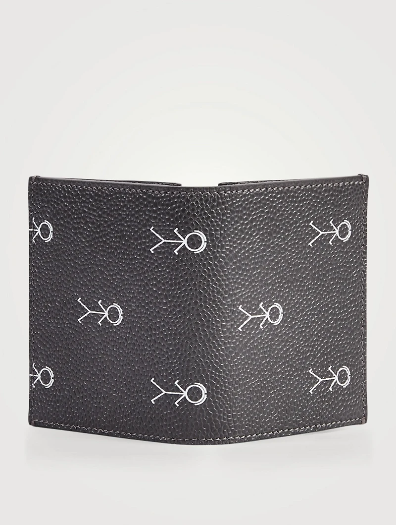 Leather Double Card Holder In Mr. Thom Icon Print
