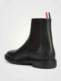 Pebble Grain Leather 4-Bar Chelsea Boots