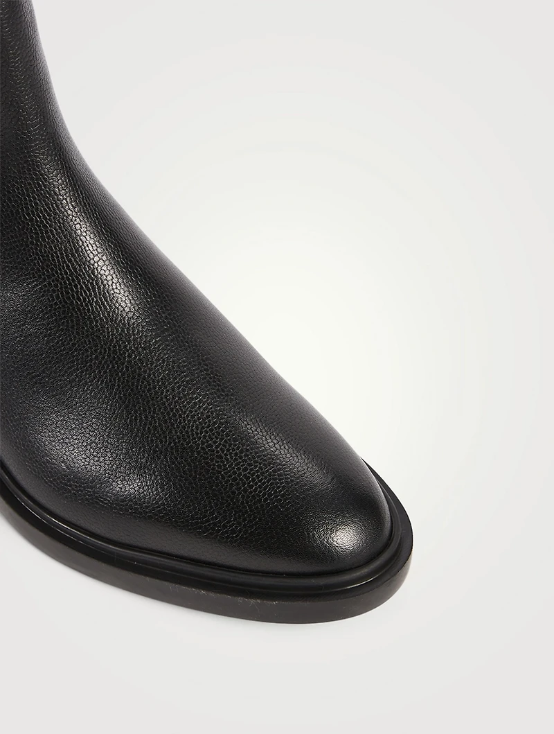 Pebble Grain Leather 4-Bar Chelsea Boots