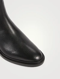 Pebble Grain Leather 4-Bar Chelsea Boots