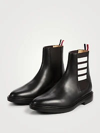 Pebble Grain Leather 4-Bar Chelsea Boots