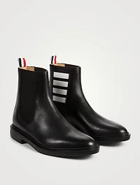 Pebble Grain Leather 4-Bar Chelsea Boots