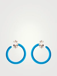 Small Tendril Circle Earrings With Rock Crystals