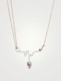 Vine Curl Pendant Necklace With Rock Crystal