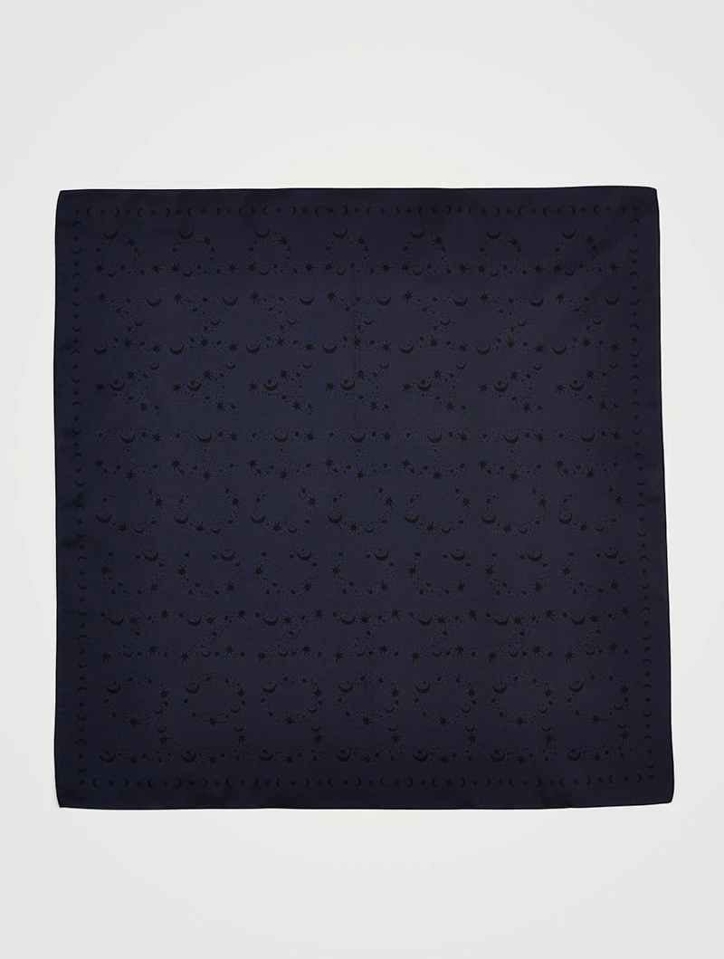 Silk Scarf In Celestial Logo Print