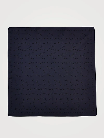 Silk Scarf In Celestial Logo Print