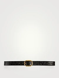 Crocodile Embossed Leather Belt