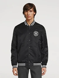 Satin Crest Logo Stadium Jacket