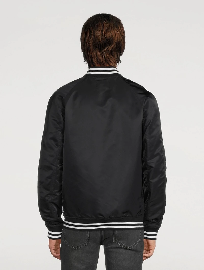Satin Crest Logo Stadium Jacket