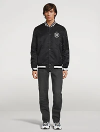 Satin Crest Logo Stadium Jacket