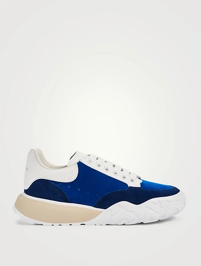 Oversized Suede And Leather Court Sneakers