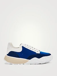 Oversized Suede And Leather Court Sneakers
