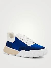 Oversized Suede And Leather Court Sneakers