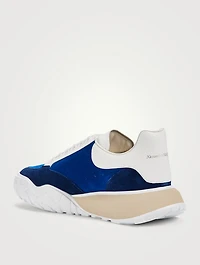 Oversized Suede And Leather Court Sneakers
