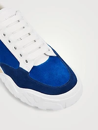 Oversized Suede And Leather Court Sneakers