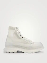 Tread Slick Transparent Nylon Lace-Up Ankle Boots