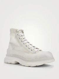 Tread Slick Transparent Nylon Lace-Up Ankle Boots