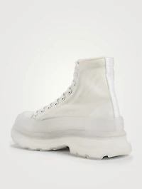 Tread Slick Transparent Nylon Lace-Up Ankle Boots