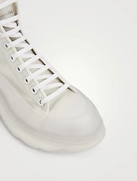 Tread Slick Transparent Nylon Lace-Up Ankle Boots