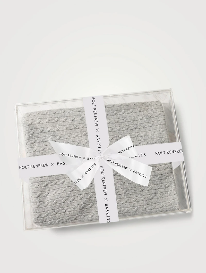 HOLT RENFREW x BASKITS Cable Knit Cashmere Blanket