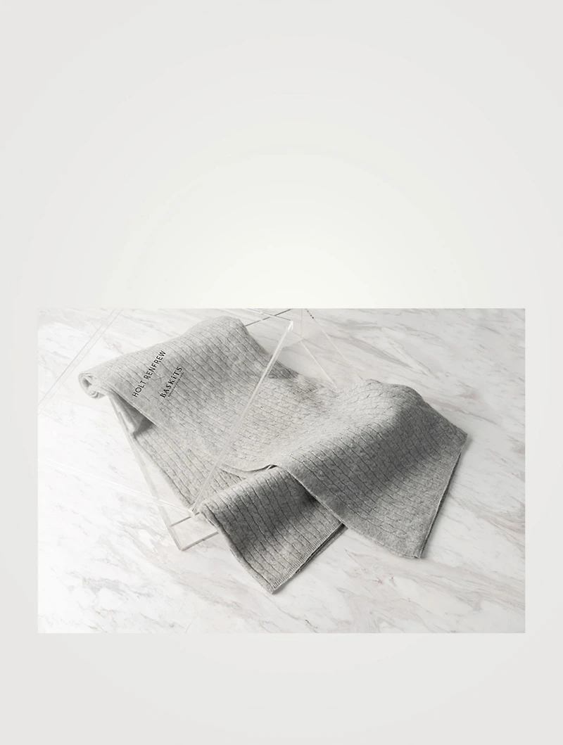 HOLT RENFREW x BASKITS Cable Knit Cashmere Blanket