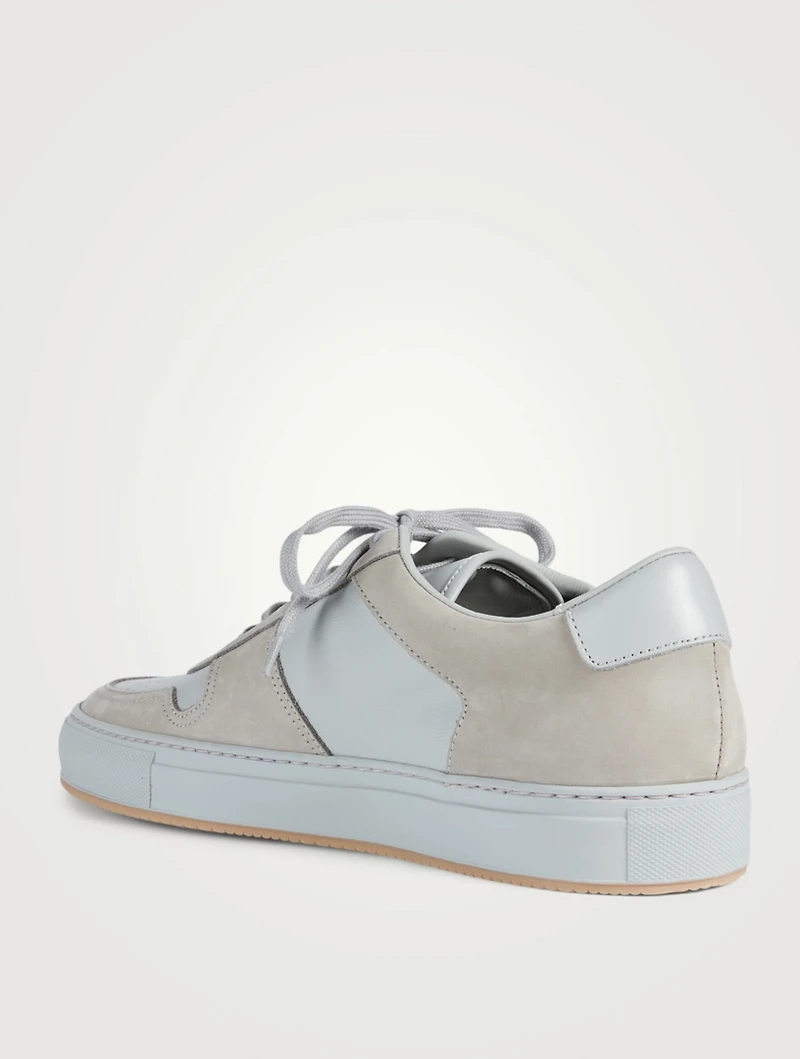 Bball Saffiano Leather And Suede Sneakers