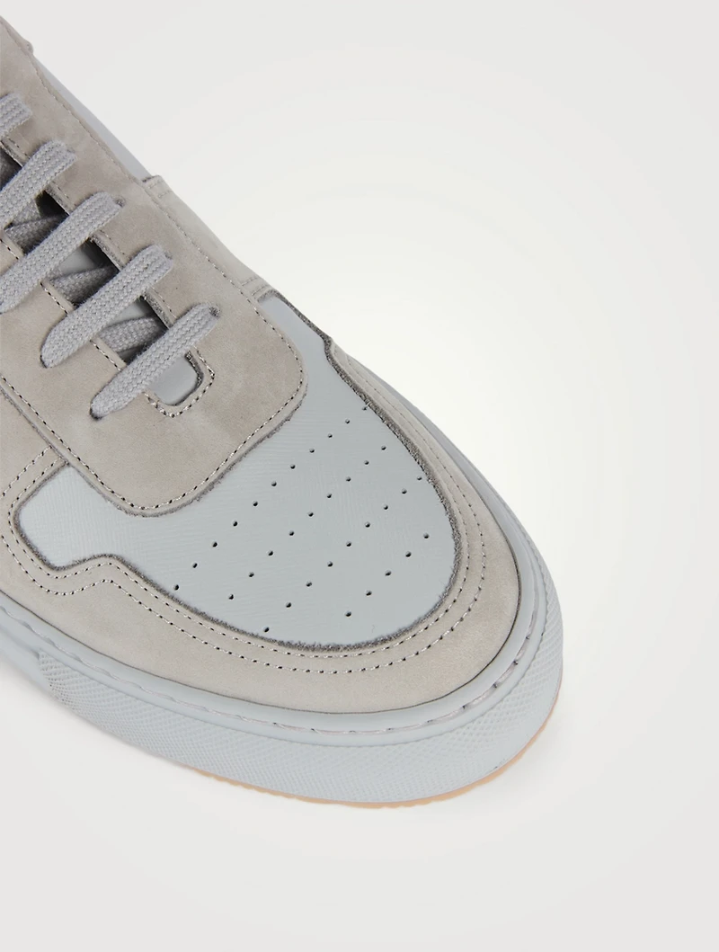 Bball Saffiano Leather And Suede Sneakers