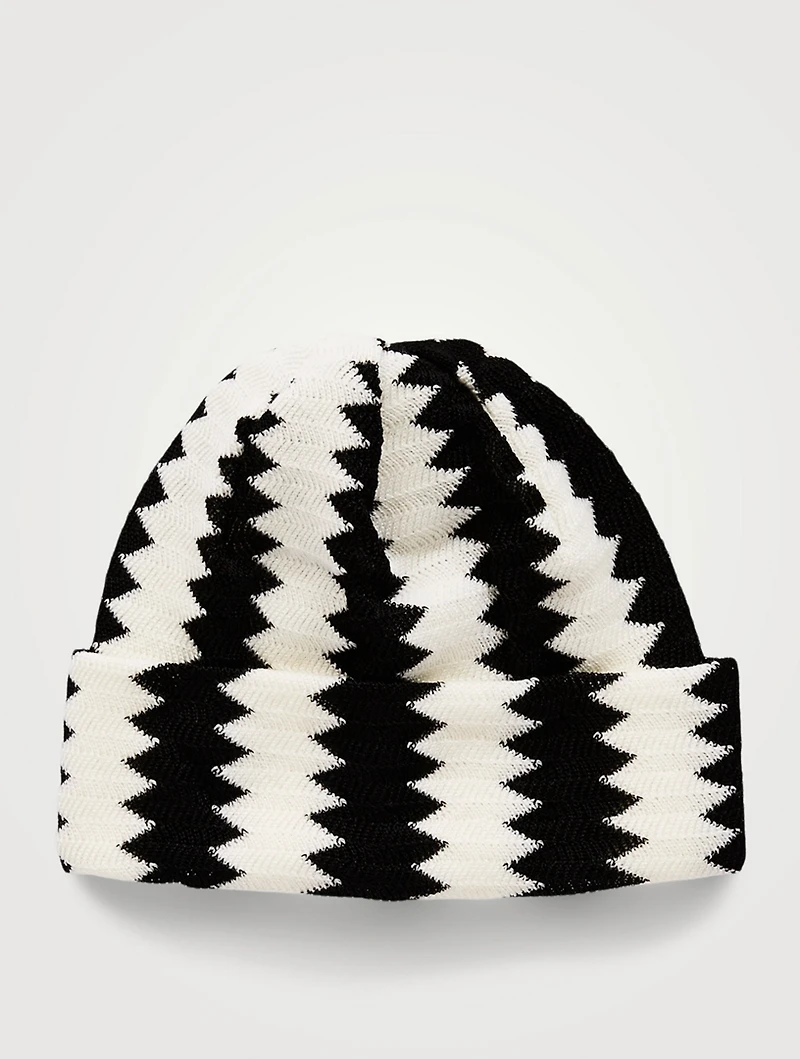 Wool-Blend Zig-Zag Beanie