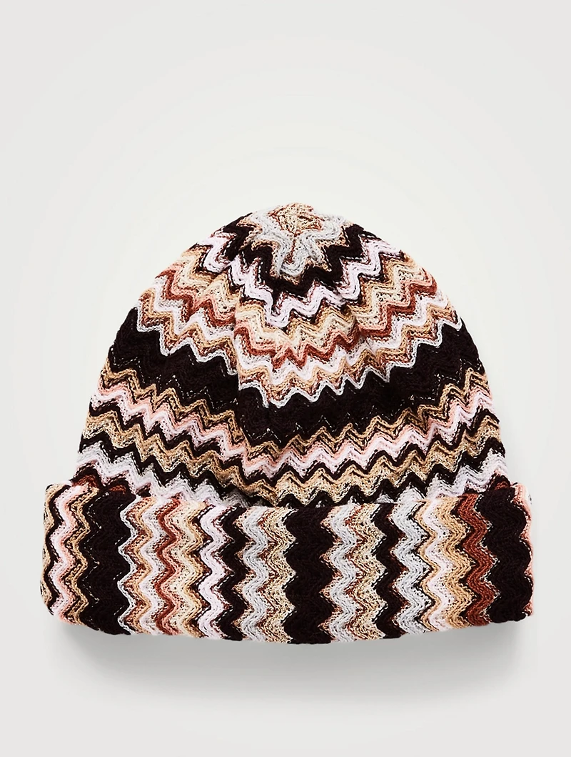 Wool-Blend Zig-Zag Beanie