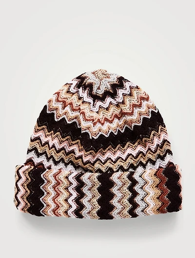 Wool-Blend Zig-Zag Beanie
