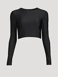 The Crop Silhouette Long-Sleeve Swim Top