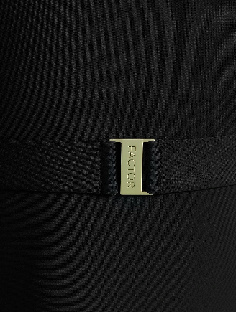The Plunge Silhouette Belted One-Piece Swimsuit