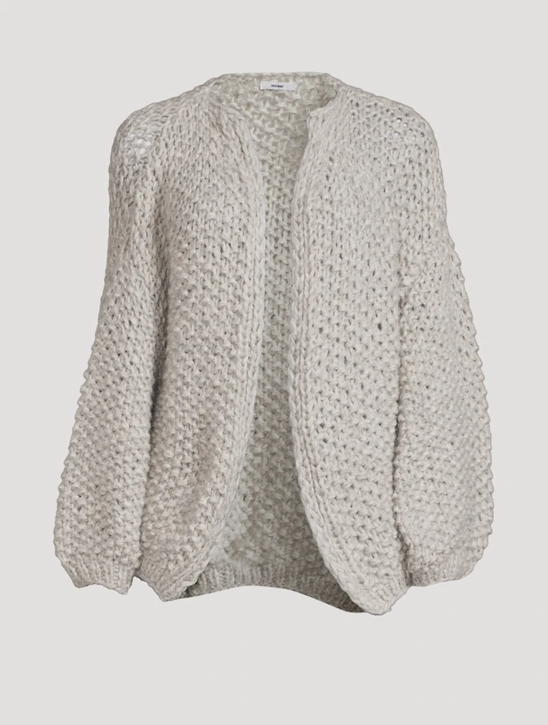 Pearl Pattern Alpaca-Blend Cardigan