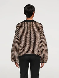 Delicate Brioche Mohair-Blend Sweater Striped Pattern