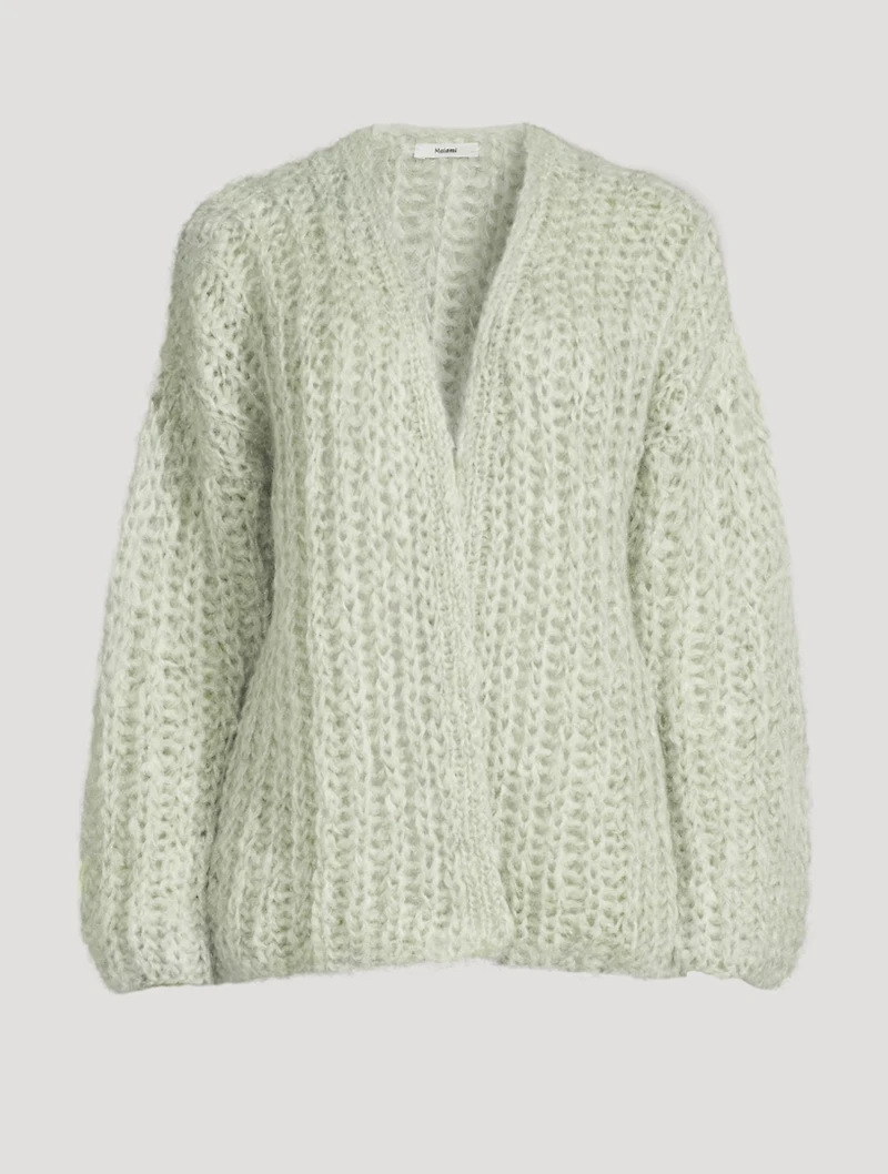 Chunky Brioche Mohair-Blend Cardigan