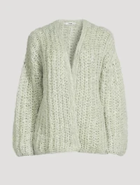 Chunky Brioche Mohair-Blend Cardigan