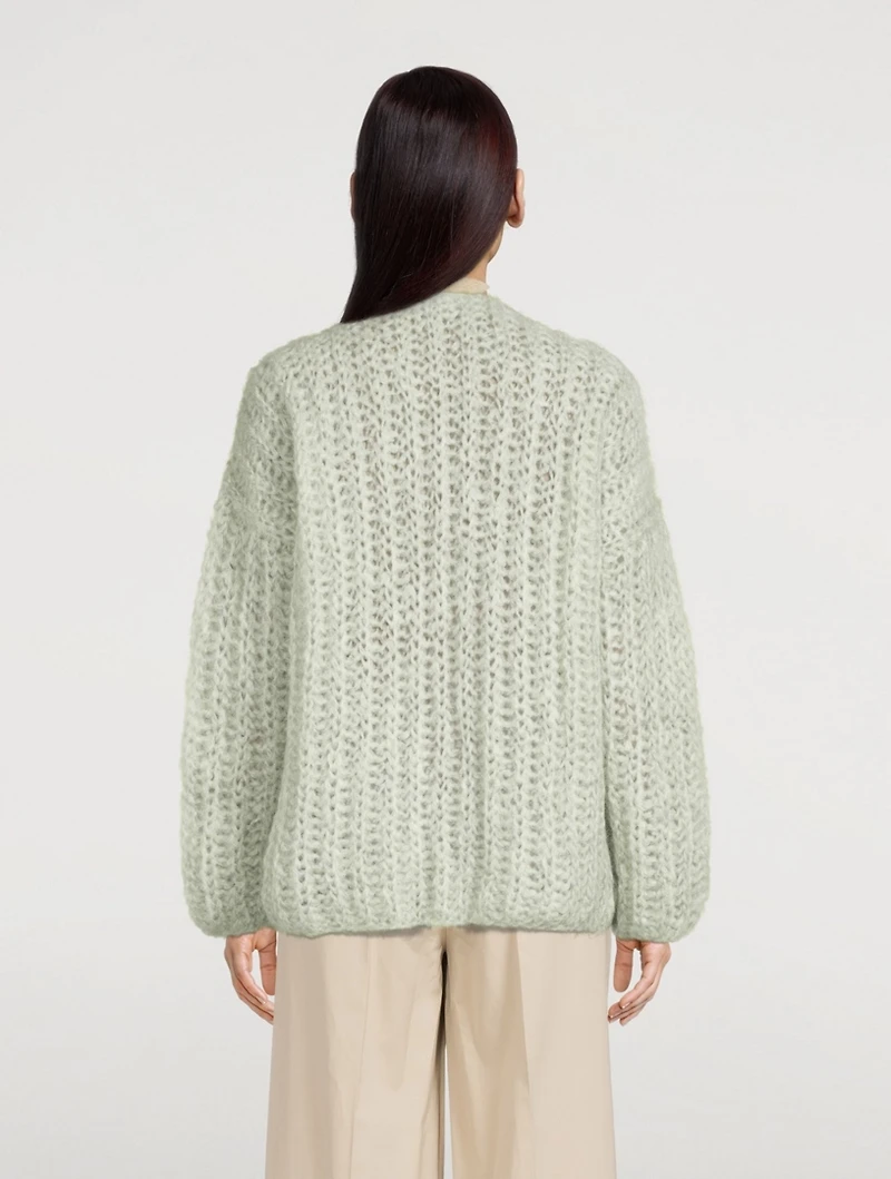 Chunky Brioche Mohair-Blend Cardigan